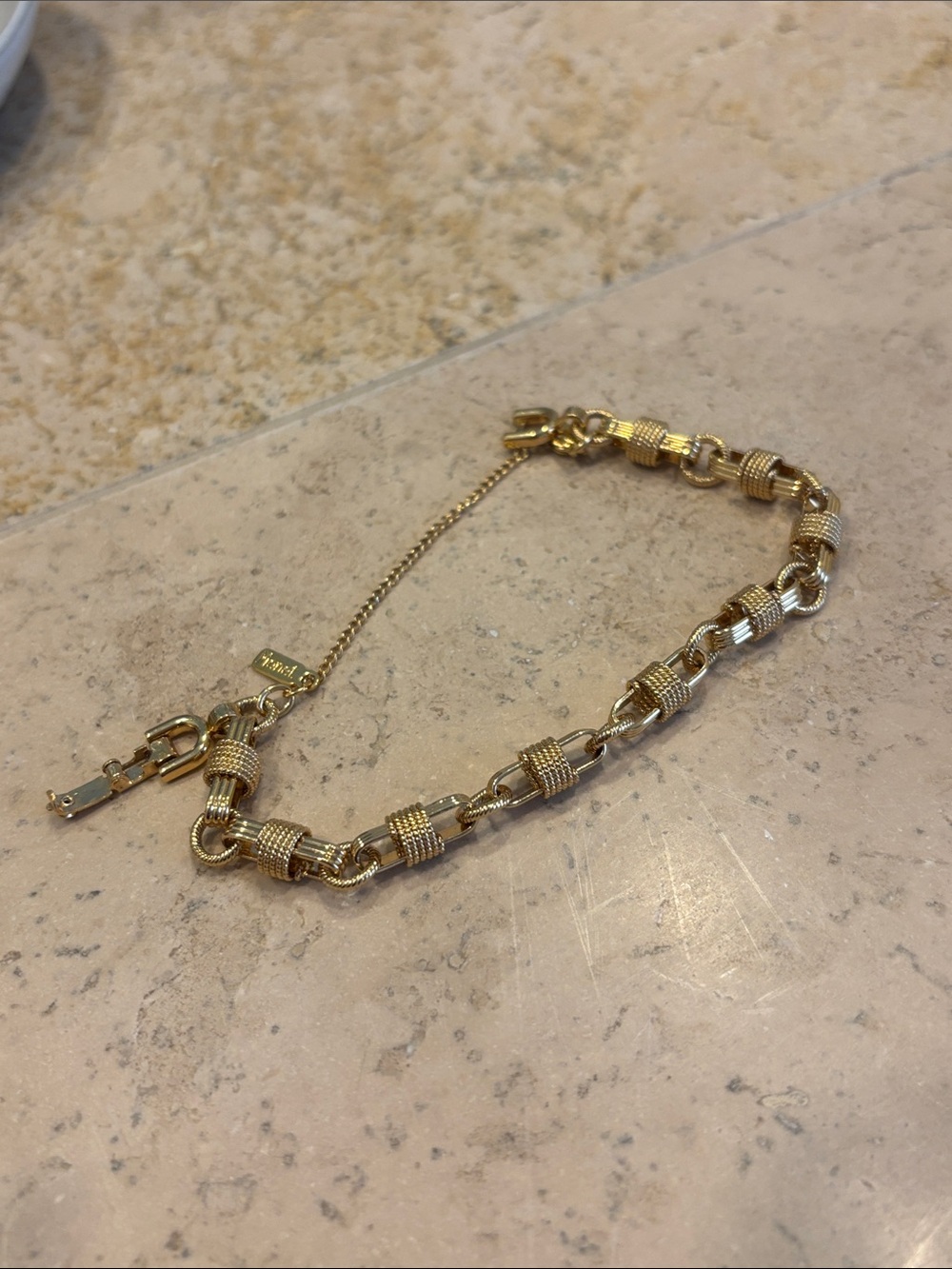 Gold Link Chain vintage Monet Bracelet -
